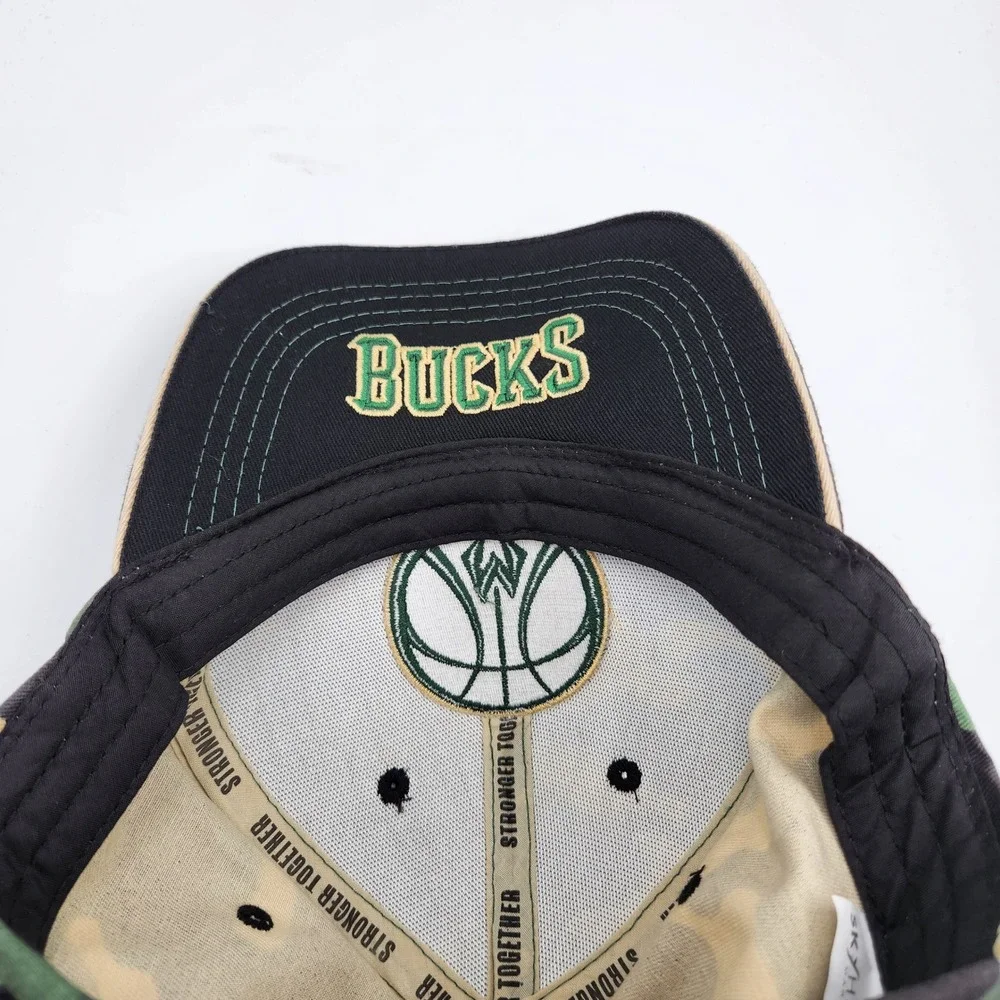 Milwaukee Bucks Hat Sky High Camo Fear The Deer‎ NBA Basketball Adjustable BMO